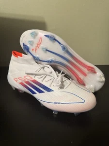 Adidas F50 Elite Women Size 7.5 Mid White Blue Soccer Cleats ID9203 - Picture 1 of 6