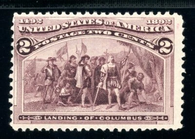 USAstamps Unused FVF US 1893 Columbian Expo Landing of Columbus Scott 231 OG MNH - Image 1 of 2