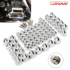 Chrome Motor Engine Bolt Caps Cover Set For Harley Touring Electra Street Glide  - Picture 1 of 10