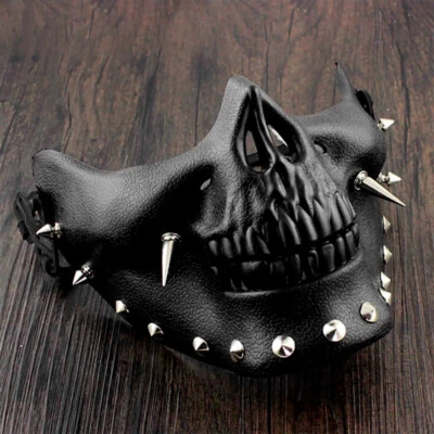 Men's  Skeletal Spike Half Mask Custome Cosplay - Image 1 of 3