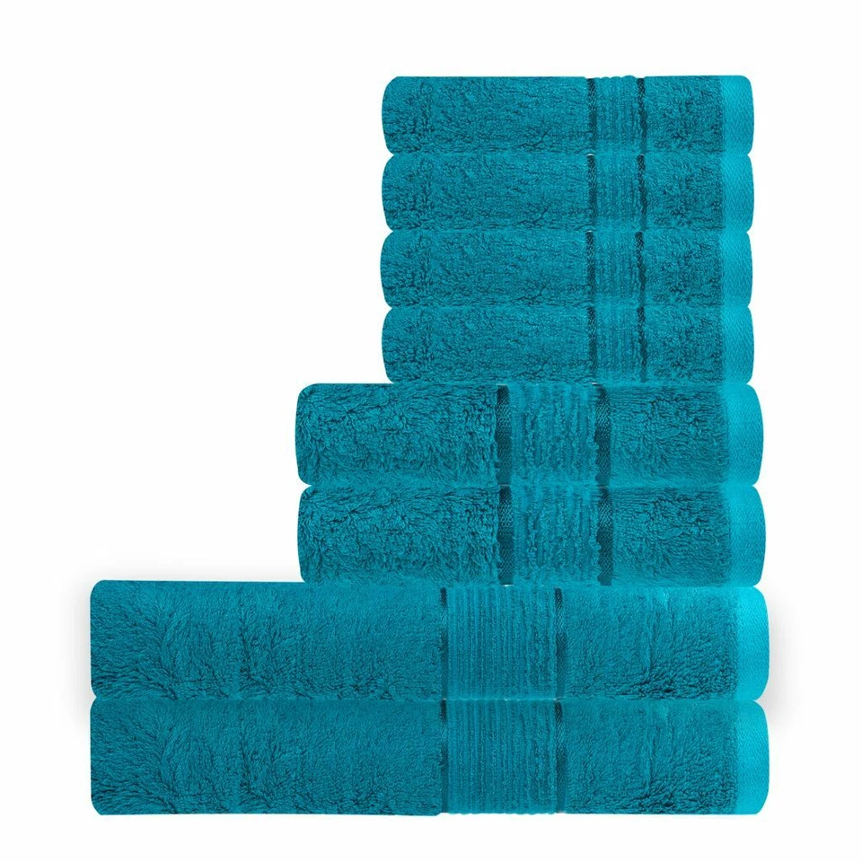 Prime Collections Soft Luxury Bamboo Cotton Bath Towel Set 8 Piece Towels 600GSM - Image 1 of 4