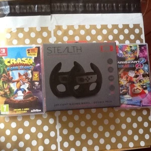 Nintendo Switch Games Used ( kart 8 deluxe 2 wheels & Crash Bandicoot - Picture 1 of 12