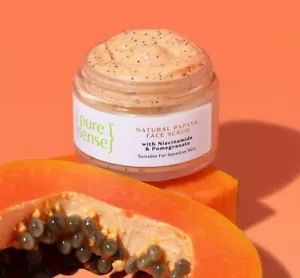 PureSense Natural Papaya Face Scrub with Niacinamide & Pomegranate 50g - Picture 1 of 7