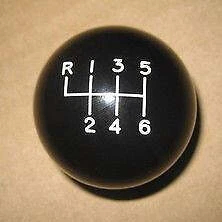 6 speed shifter shift knob ball BLACK : 2015-2023 Ford Mustang + Focus Fiesta ST - Image 1 of 2