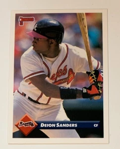 MLB DEION SANDERS Atlanta Braves 1993 Donruss Baseball Trading CARD #158 - Picture 1 of 3