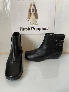 Hush Puppies Leather Boots Size UK 6 EU 39 Wide Fit - Picture 1 of 12
