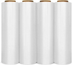 18 x 1500FT 80 Gauge Pallet Wrap Stretch Film Shrink Hand Wrap 1500' 4 Rolls - Picture 1 of 5