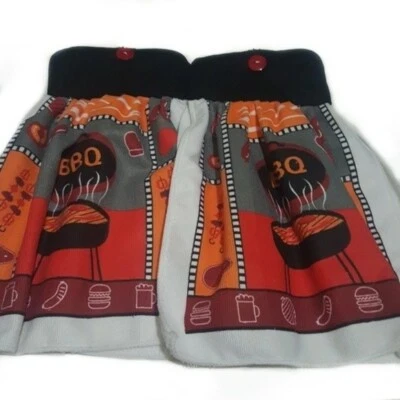 Набор из 2 подвесных кухонных полотенец ручной работы для барбекю - Изображение 1 из 4