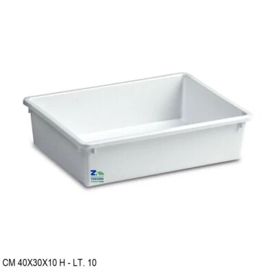 STEFANPLAST BACINELLA VASCHETTA FRIGO RETTANGOLARE BIANCA PER ALIMENTI CM 40X30X10 H