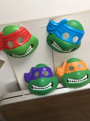 1990 TMNT TEENAGE MUTANT NINJA TURTLES Halloween Mask 3 Mask lot NO Leonardo - Image 1 of 4