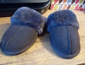 Ladies Firetrap Dk Brown Suede Sheepskin Slippers/Mules Size 4 New - Picture 1 of 6