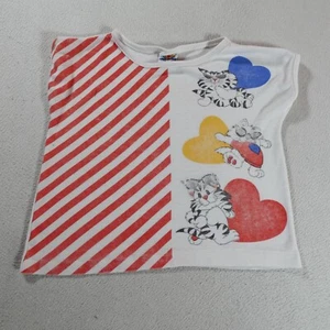 Vintage Knit Mates Shirt Youth Medium Crop Top Tee Single Stitch Cat Lady Graph - Picture 1 of 12