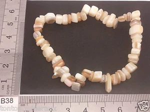 Barock Armband Chips - PERLMUTT - Mineralien Lithotherapie Reiki weiß weiß Mode - Bild 1 von 1