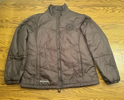 Columbia Puffer Chaqueta Mujer Grande Ligera Acolchada Cremallera Completa Abrigo Marrón Foto 1 de 4