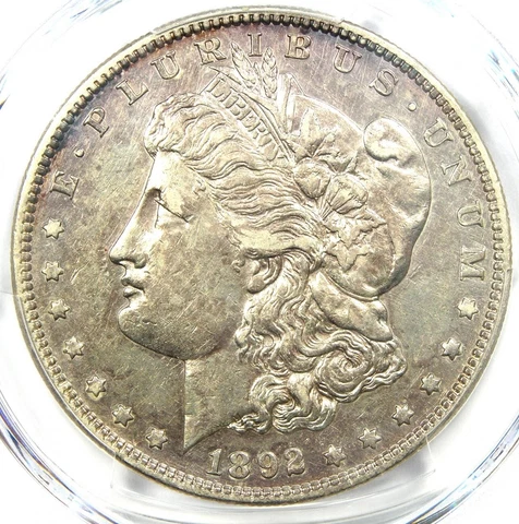 1892-S Morgan Silver Dollar $1 - Certified PCGS XF Detail (EF) - Rare Date Coin! Cover