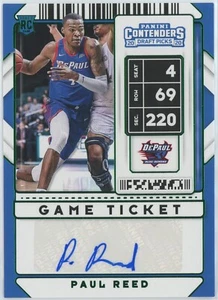 PAUL REED 2020 Panini Contenders Draft Picks Game Ticket Green AUTO #93 - Bild 1 von 2