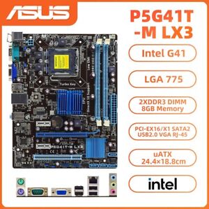 ASUS P5G41T-M LX3 Motherboard uATX Intel G41/ICH7 LGA775 DDR3 8GB SATA2 VGA+I/O