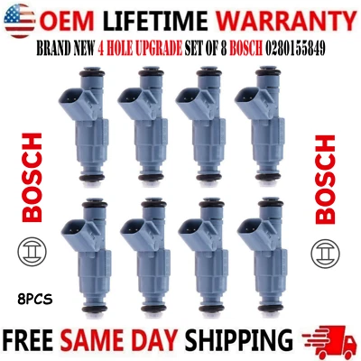 Inyectores de combustible Bosch 4 orificios nuevos 8 piezas para Dodge Durango 2001-2007 4,7 L V8 Foto 1 de 4