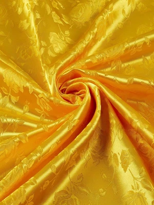 60英寸宽涤纶玫瑰花卉锦缎提花缎面面料按码分类 — 第 1/4 张图片