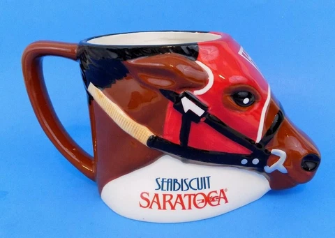 Vintage Seabiscuit~Saratoga Raceway, New York~Race Horse~Large Coffee Mug/Cup Cover