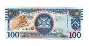 100 DOLLARS VF BANKNOTE FROM TRINIDAD AND TOBAGO 2006 PICK-51 - Picture 1 of 2