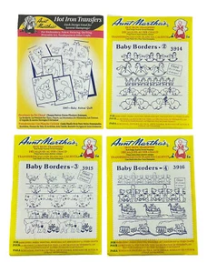 Aunt Martha’s Hot Iron Transfers Baby Animal Quilt And 3 Baby Borders - Picture 1 of 6