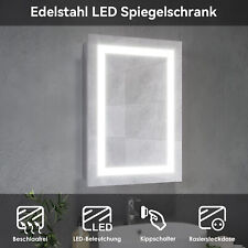 Spiegelschrank mit LED Beleuchtung Badezimmerschrank Beschlagfrei Steckdose 50cm