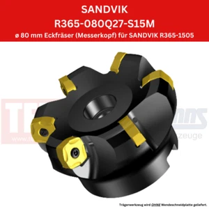 1 x SANDVIK R365-080Q27-S15M Eckfräser Ø 80 mm Z=6 !Mit Rechnung! - Picture 1 of 2