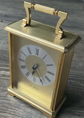 Wm Widdop Gold / Brass Effect Carriage Mantel Clock  - Image 1 of 4
