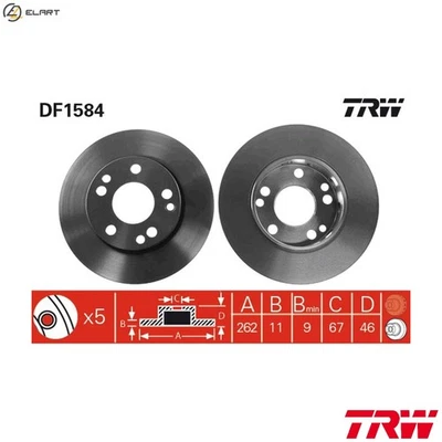 2x BRAKE DISC DF1584 FOR MERCEDES-BENZ M 102.910 1.8L M 102.985 2.3L 4cyl 190 - Image 1 of 4