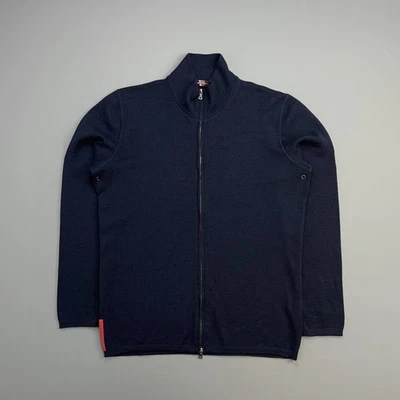 Prada Sport Navy 00s Wool Zip-Through Knit Cardigan - 54 (XL/L) - Image 1 of 4