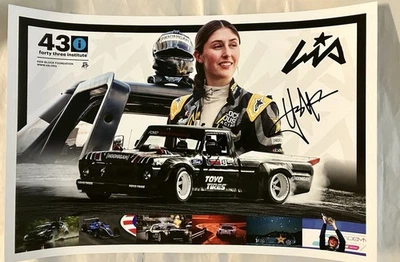 Póster autógrafo firmado por Lia Block Sema 2025 Fundación Ken Block 43 Instituto Foto 1 de 3