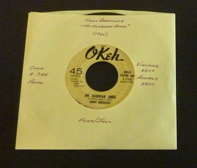 7" 45 RPM RECORD by JIMMY BREEDLOVE "MY GUARDIAN ANGEL" (1962) FUNK-SOUL / OKEH - Image 1 of 3
