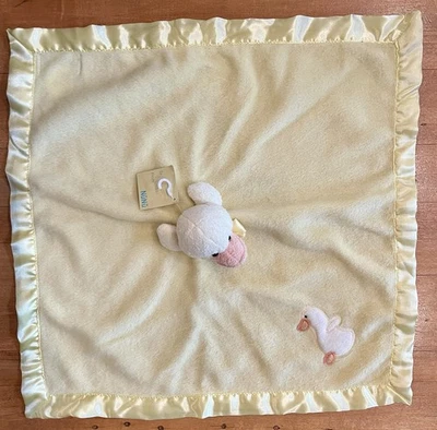Blankets & Beyond Yellow Fleece White Teddy Bear Baby Security Lovey Solid htf - Image 1 of 4