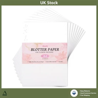 Reusable A4 Blotting Paper for Crafts - 20 Smooth Sheets for Flower Pressing - Image 1 of 4