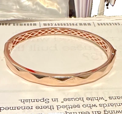 Sterling Silver & Rose Gold Plated Bracelet Bangel-Genevive Classy Sterling - Image 1 of 4