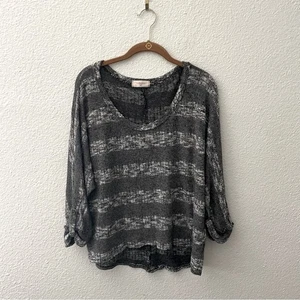 Maglione leggero a righe antracite - Foto 1 di 7