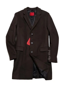 HUGO Boss Men's Milogan2441 Wool/Cashmere/Polyamide Blend Coat Brown SZ. 46R NWT - Picture 1 of 11