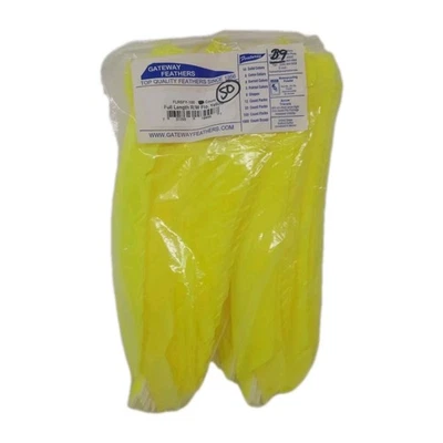 50 Count Gateway Feathers FULL LENGTH Right Wing: Fluorescent Flo Yellow  - Image 1 of 3