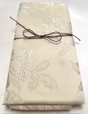 New! St. Nicholas Square Ivory Poinsettia Holly Set of 4 19"x19" Cloth Napkins - Image 1 of 4