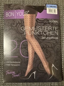 Strumpfhose von „Bon Your“, 20den, Gemusterte Pünktchen, L (46/48), Damen - Bild 1 von 2