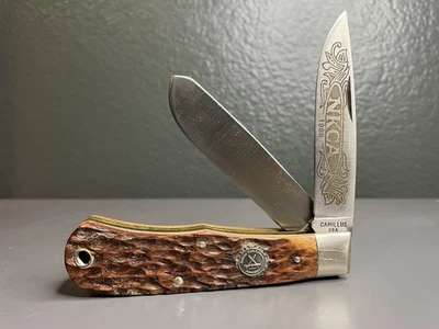 1988 Camillus NKCA Club Jumbo Trapper – Brown Jigged Bone - No Box | FREE SHIP - Image 1 of 4