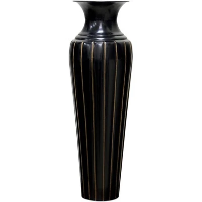 Elegante jarrón de piso de metal de 26 pulgadas de alto - Ideal para arreglos florales y decoración Foto 1 de 4
