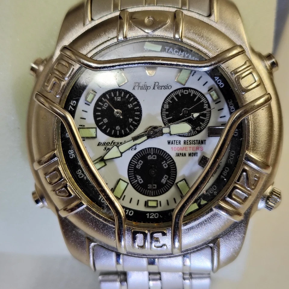 Philip persio quartz japan movement clander mens watch with crystal protection - Image 1 of 4