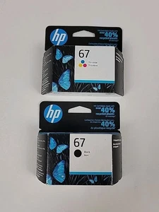 Cartucho de tinta HP 67 Tr-Color y negro caducado febrero 2023 sellado - Imagen 1 de 7