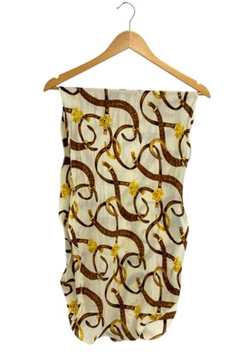 LAUREN Ralph Lauren women's ruffle scarf equestrian print silk size 16" x 55" in - Image 1 of 4