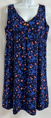 Gap Maternity Sz L Multicolor Elastic Empire Dress Sleeveless V-Neck Lined Rayon - Image 1 of 4