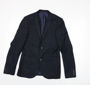 Topman Hombres Negro Poliéster Chaqueta Traje Chaqueta Talla 38 Regular - Imagen 1 de 10