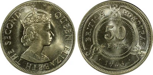 British Honduras 1964 Elizabeth II Fifty Cents, 50 Cents. PCGS MS 65. - Picture 1 of 4