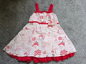 Vintage Disney It's A Small World Toddler Girl Red Dress Size 4t China - Picture 1 of 6